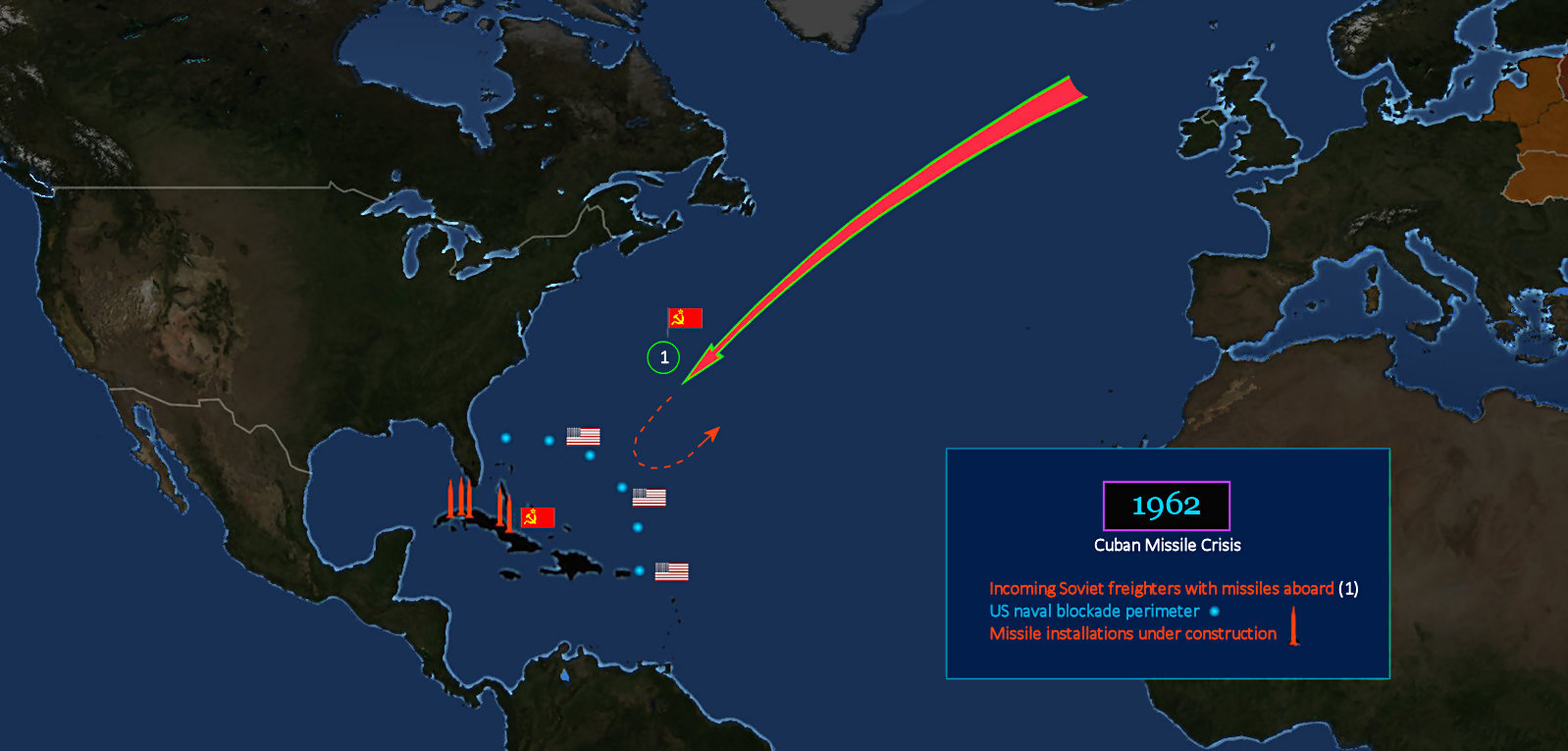 Cuban Missile Crisis, 1962 map